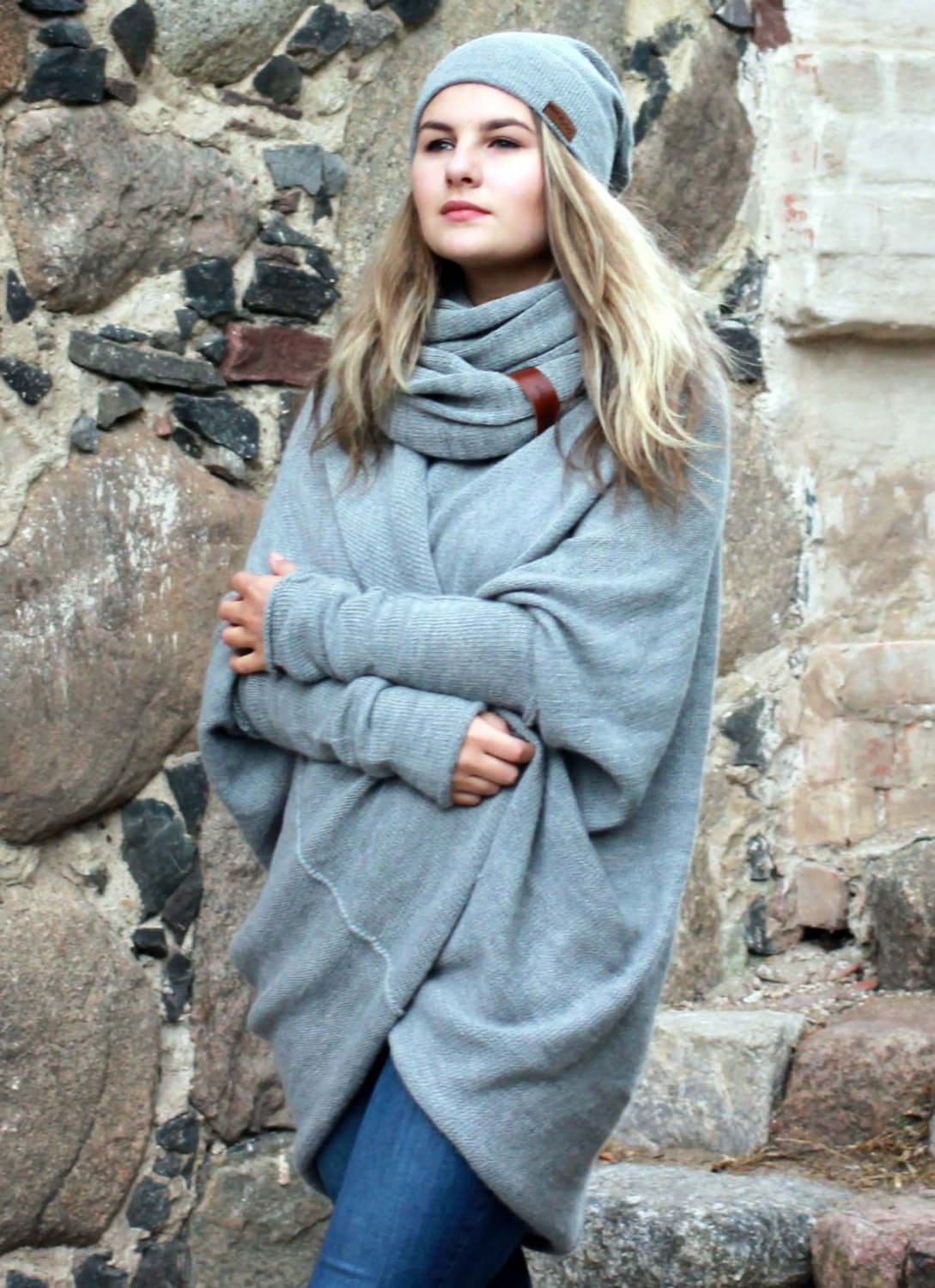 Long wool sweater woman gift Alpaca wool oversized loose