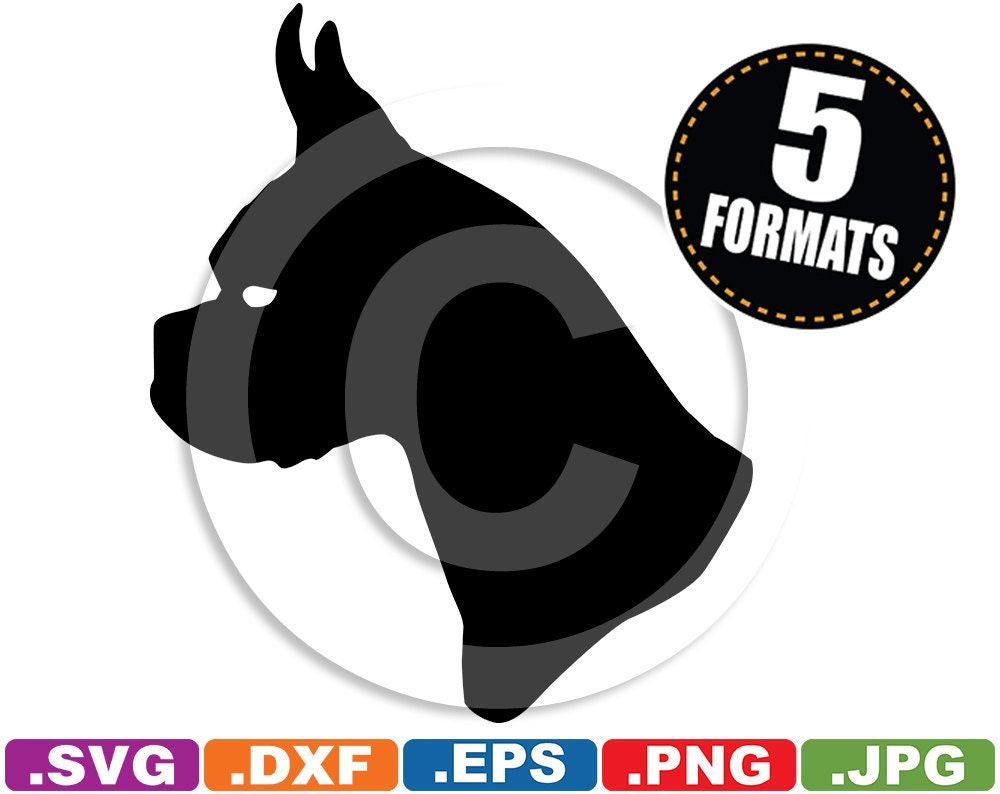 Download Boxer Dog Head Image svg & dxf cutting files for Cricut and