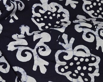 Blue - Cotton Hand Batik Print Fabric 10 main image 1