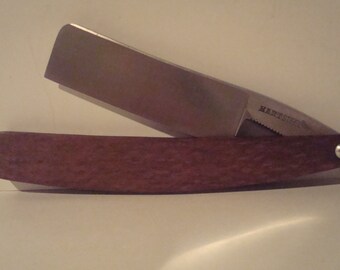 Mint Hart Steel Lacewood straight edge razor with original sheath and box