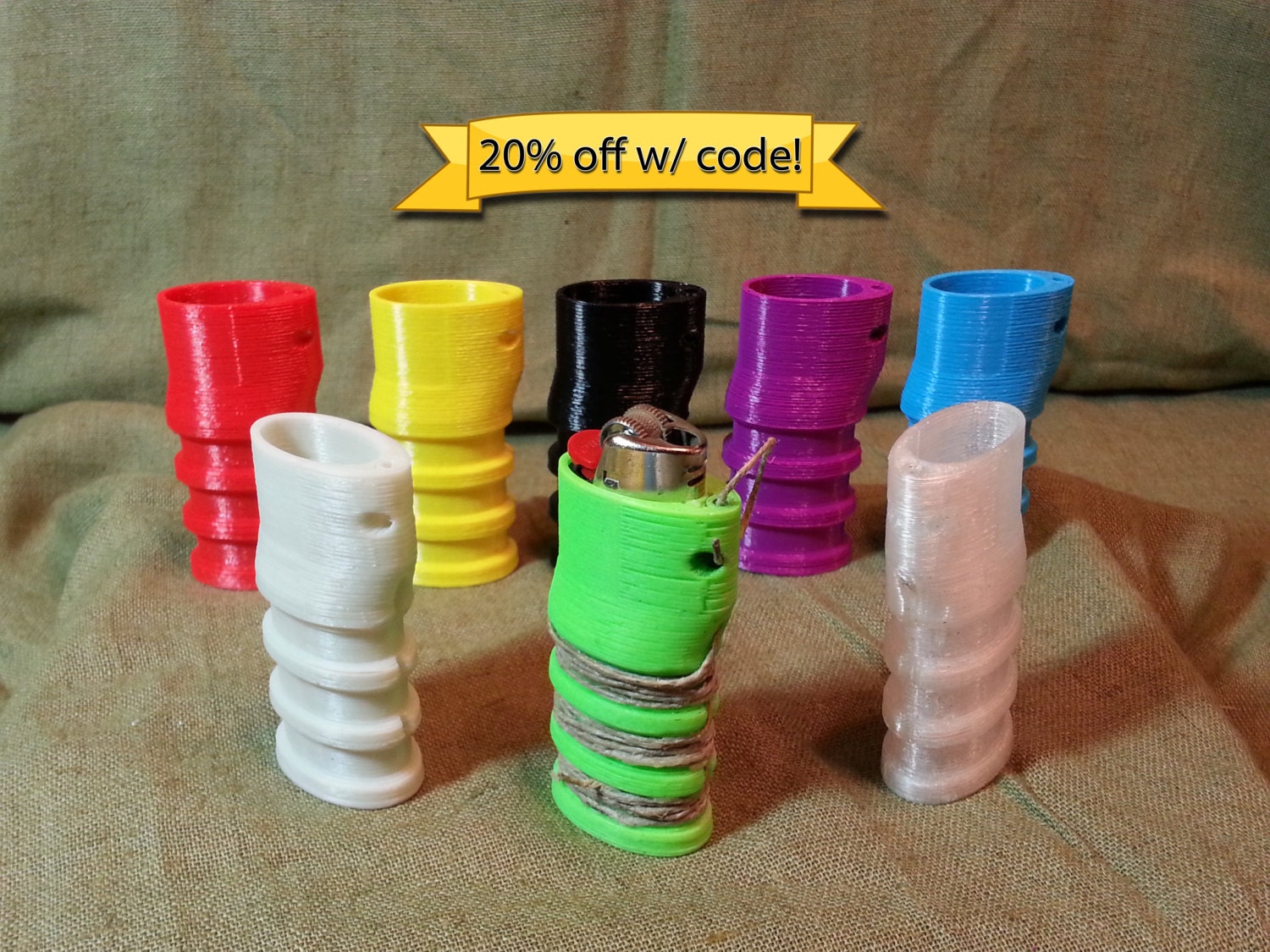 Bic Lighter Sleeve for Hempwick 3D Printed by 3DRealm on Etsy