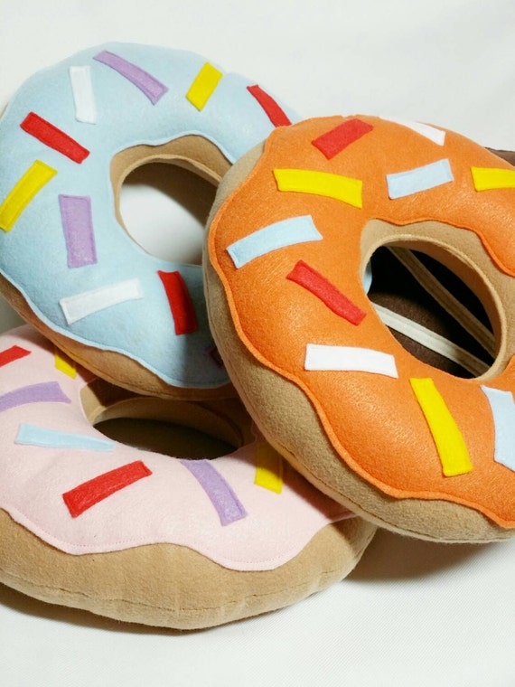 Mega Felt Donut Pillow choice of colors by TandeFarmersMarket