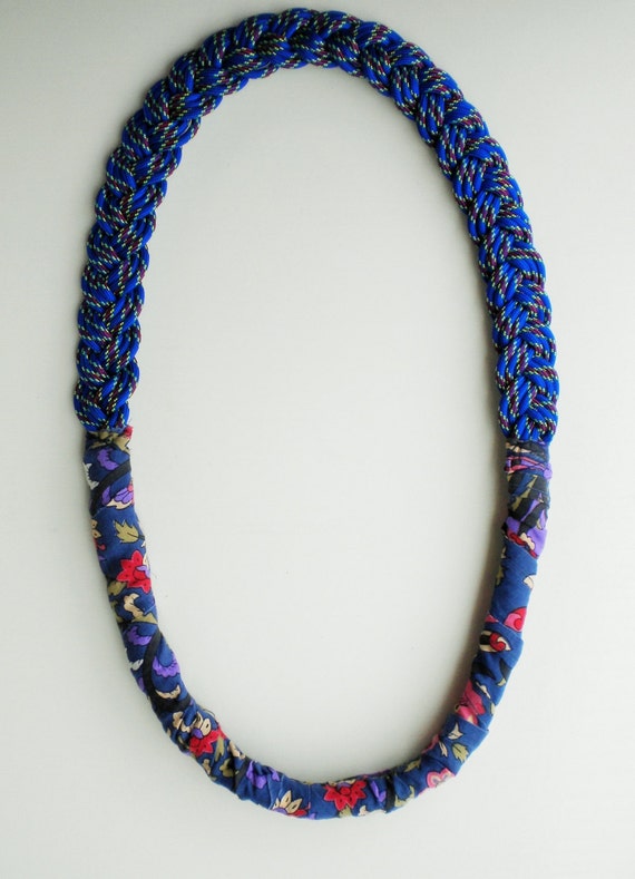 rope necklace nautical necklace fabric jewelry long