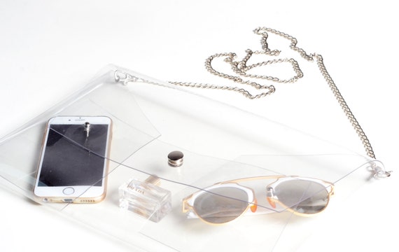 Clear Clutch deluxe with String Chain for Shoulder Deluxe