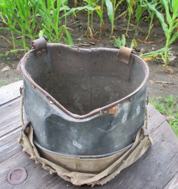 Galvanized Apple Picking Basket Vintage Orchard by TheOldGrainery