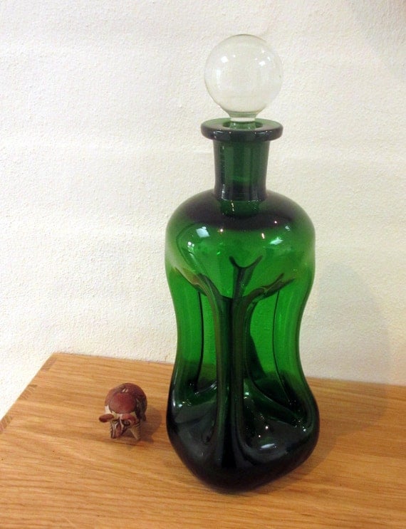 10 discount Green retro glass decanter from Holmegaard.