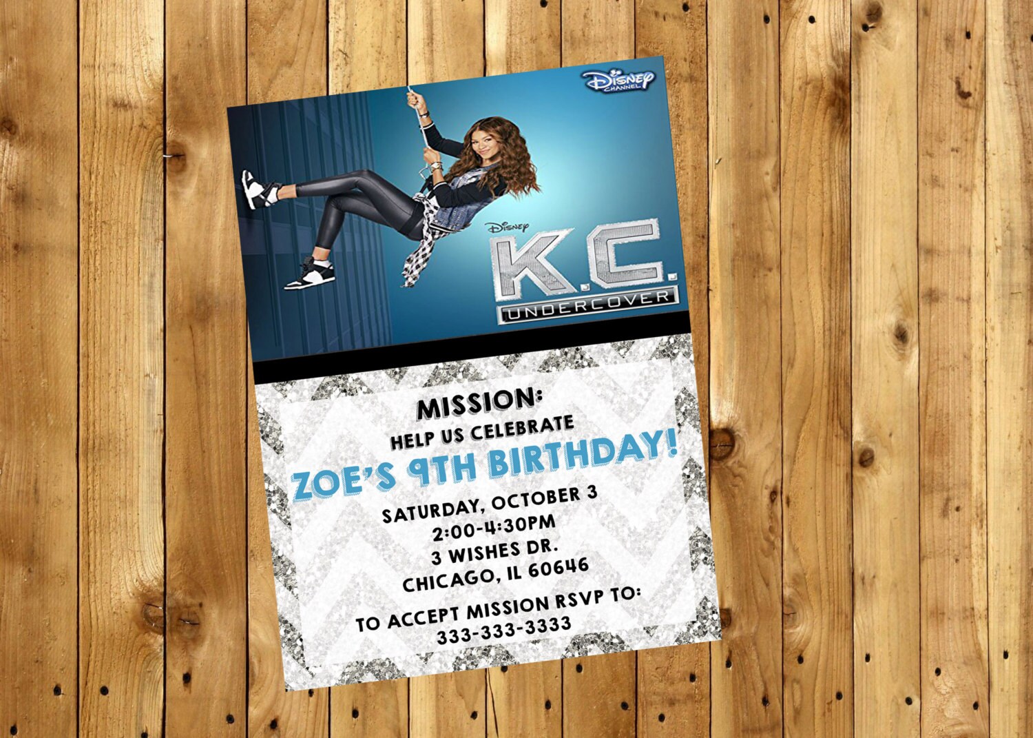 KC Undercover Invitation K.C. Undercover Invitation KC Undercover Invite Birthday