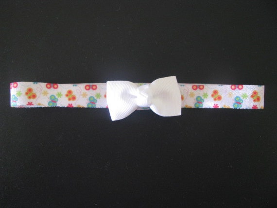 761 New baby headband butterfly 564 baby headband butterfly print with white by RosesAndGraceOnline 