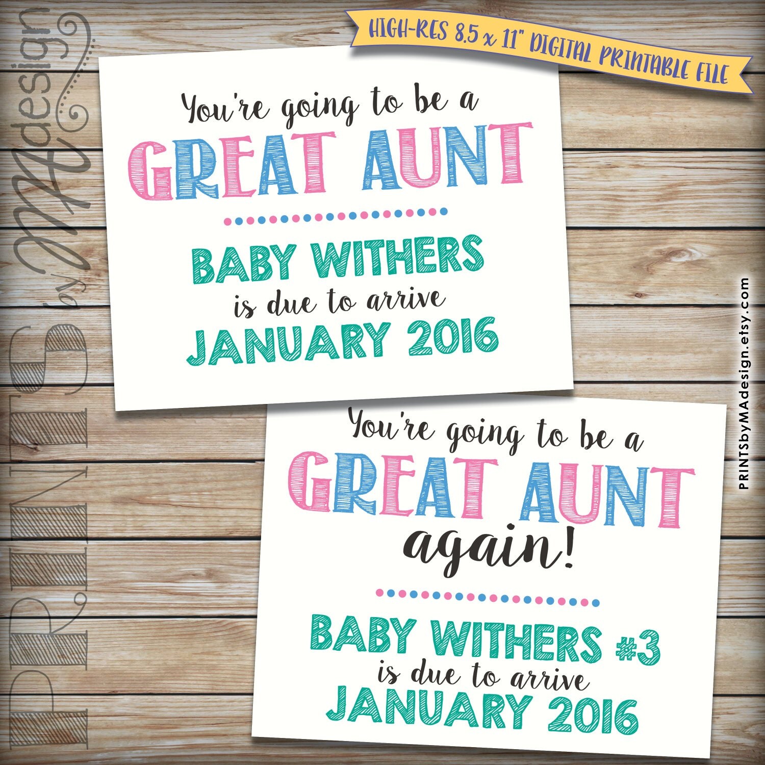 Going to be a Great Aunt Announcement Pregnancy Announcement