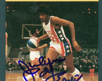 1977-79 Sportscaster Julius Erving Signed Card AUTO Dr. J JSA