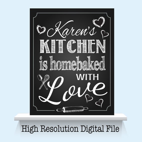 Custom Chalkboard Kitchen Sign Kitchen by AndreasDesignStudio