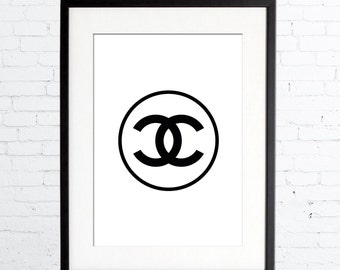 Items similar to Black Chanel Logo (Print) on Etsy