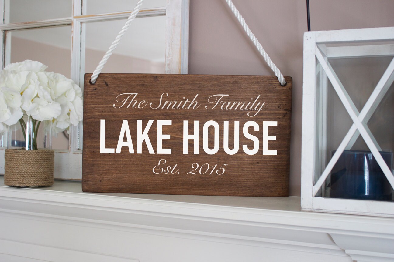 Lake House Custom Wood Sign Custom Lake House Sign by HodthePods