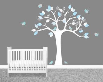 Nursery Tree Wall Decal, Nursery Decor Decal, Tree wall art, Tree decal, Baby Birds Decal
