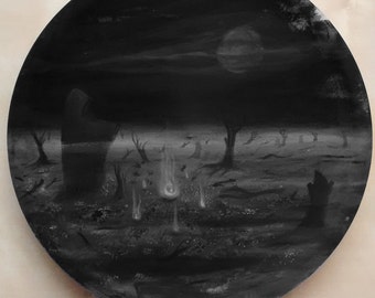I am the black wizards Black and White Painting