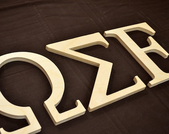 Wooden Greek Letter - Wooden Letters - Alpha Beta Gamma Sorority Letters - 1/2 Inch Thick 12" Tall