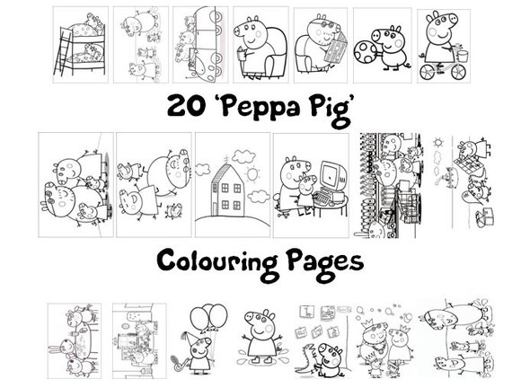 peppa pig coloriage livre pack 20 x a4