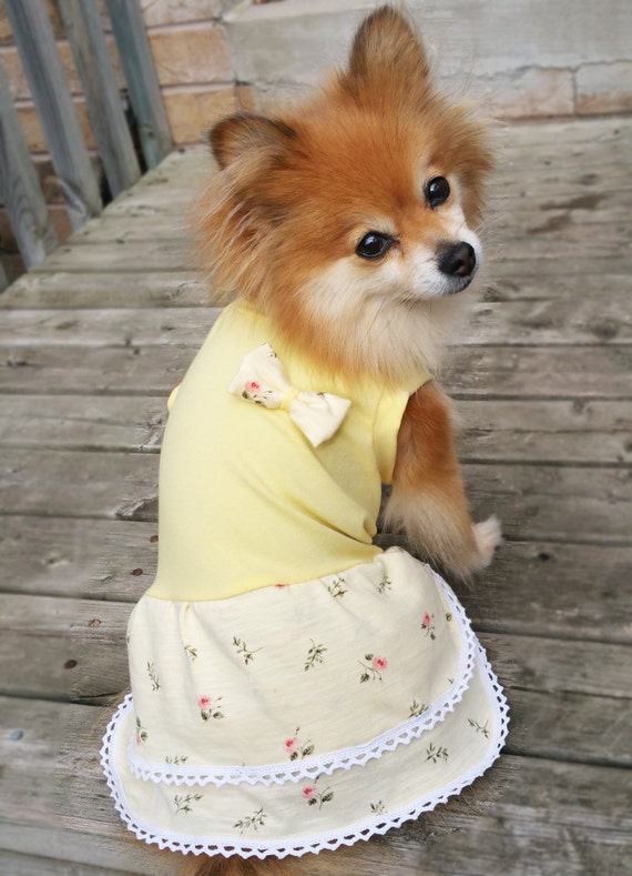 Items similar to Yellow flower Dog Dress, XS4XL Size, dog clothes