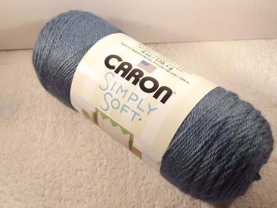 Caron Simply Soft Country Blue Yarn Medium Blue Acrylic Yarn.