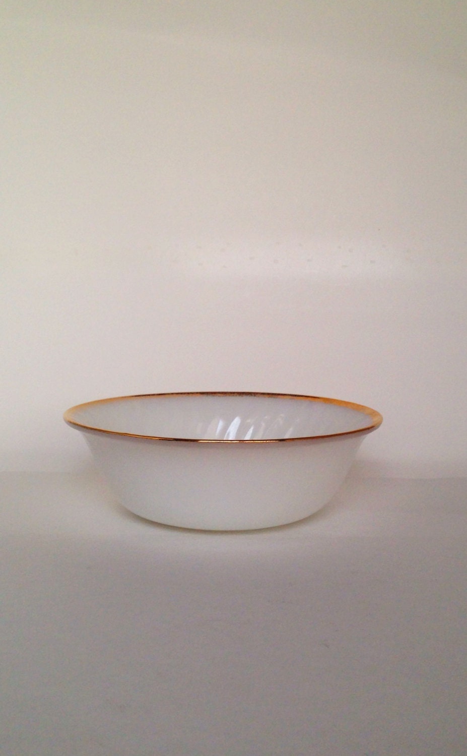 Vintage. Fire King. White Glass. Gold Rimmed. by gatherandroost