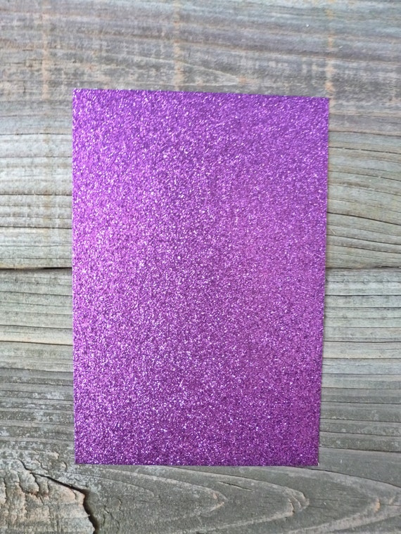 Purple Glitter Notecards Blank One Sided Glitter Cardstock for
