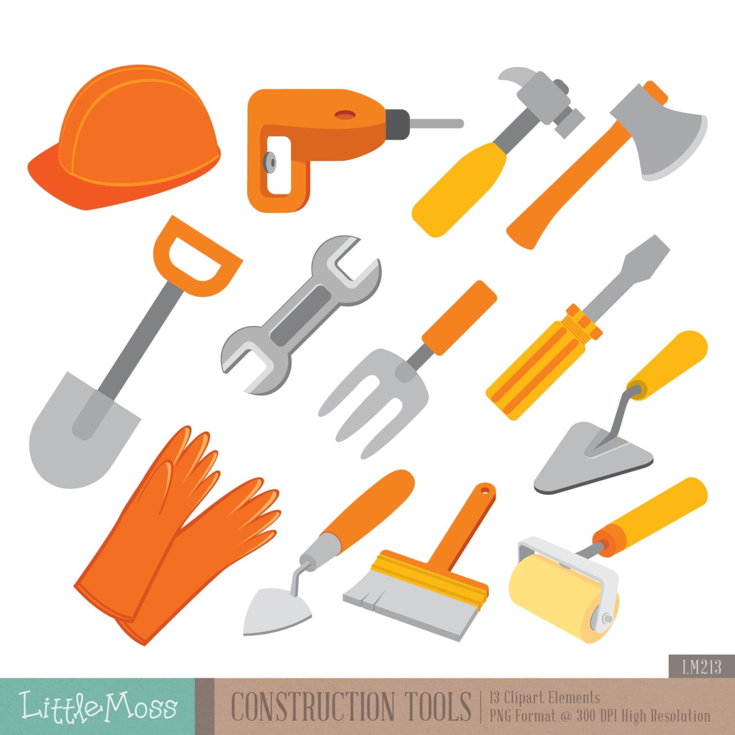 Construction Tools Digital Clipart
