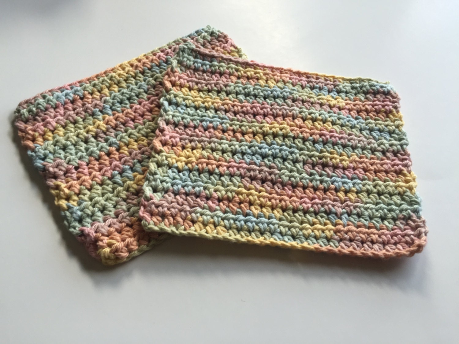 Crochet Dishcloths Pastel Dishcloth Cotton Washcloths