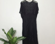 1920s Silk and Crocheted Lace Dress