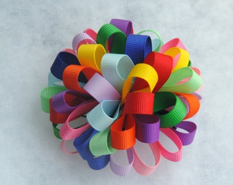 Daisy Girl Scout colors loopy poof bow