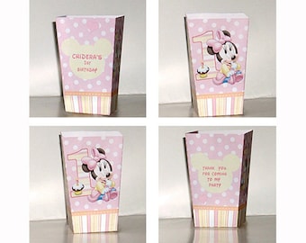 Baby Minnie mouse POPCORN BOXES (Set of 10)