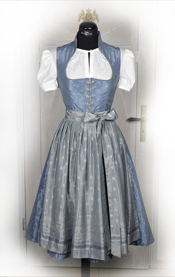 Items similar to Snow white collar-Dirndl from Jacquard taffeta in Dove ...