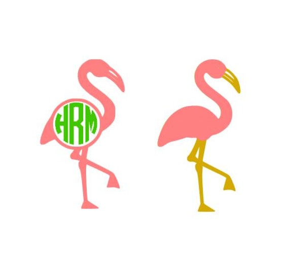 monogram flamingo clipart