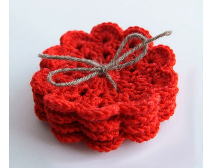 PATTERN Crochet Coasters Round Coasters, Flower Coasters - crochet pattern, pdf