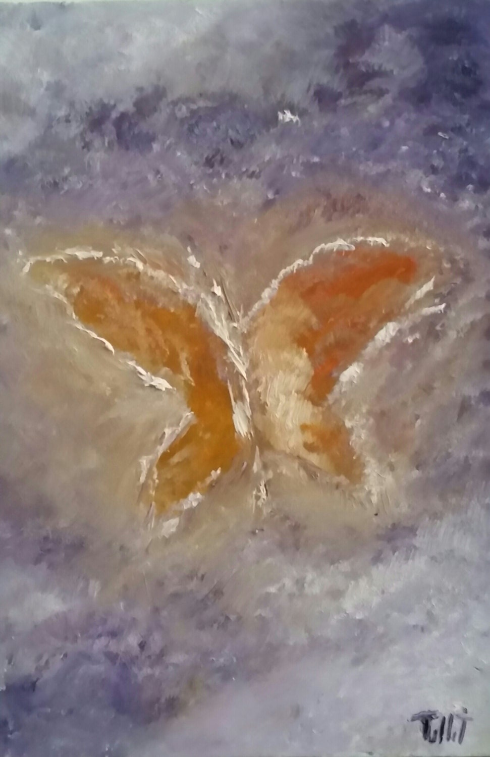 Abstract Original Oil Painting Butterfly