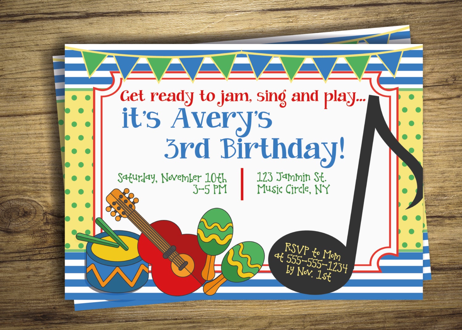 Music Themed Birthday Invitations 2