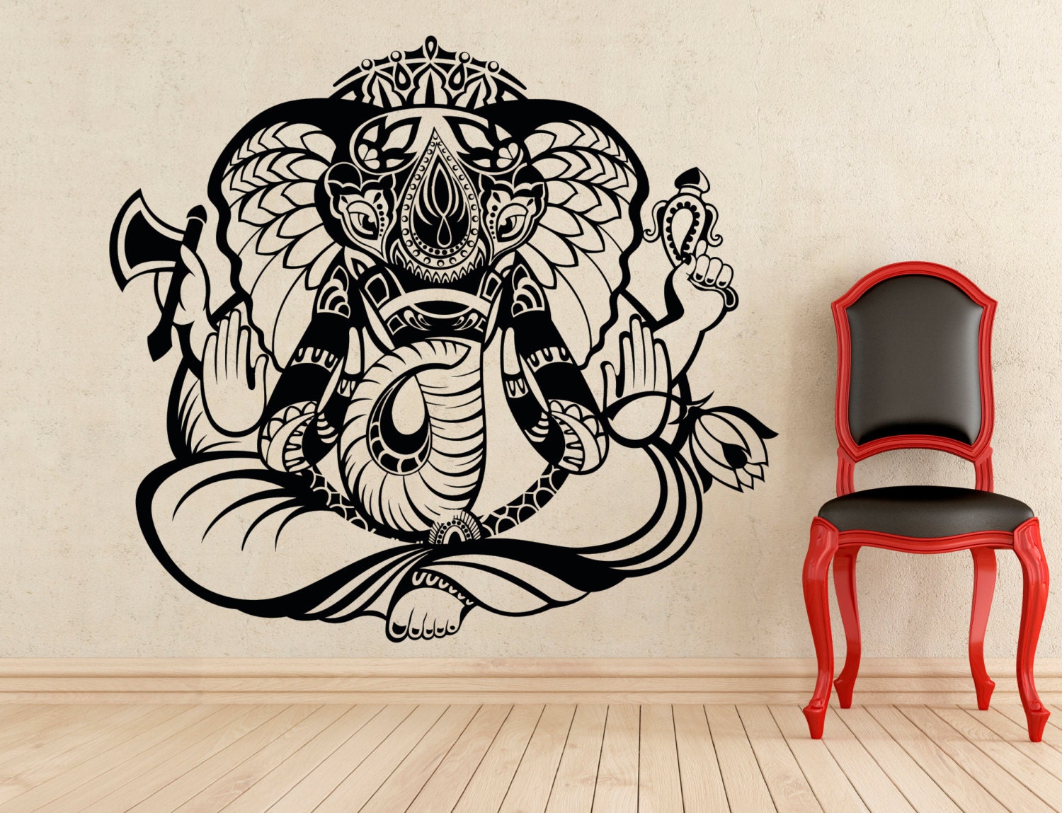 Ganesha Wall Decal Indian God Sticker Nursery Home Interior