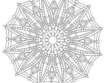 printable coloring pages for adults mandala snowflake  etsy