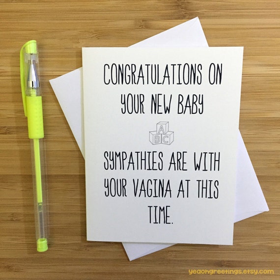 Funny Baby Card Vagina Humor Expecting Card Pregnancy Card