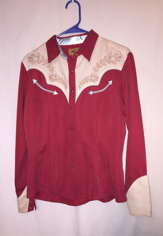 Womens Wrangler Western Rodeo Cowgirl Two Toned Vintage style