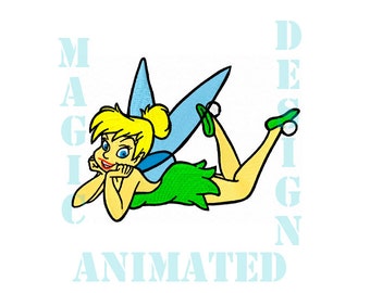 Tinkerbell Machine Embroidery Design in 6X9 ---Instant download---