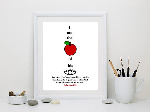 Apple of His Eye Printable digital print scripture