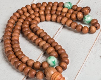 Sandalwood Buddhist Prayer Beads - Healing Mala Beads, Buddhist Rossry, Wood Wooden Mala Beads, Mala Necklace, Meditation 108 Mala Beads