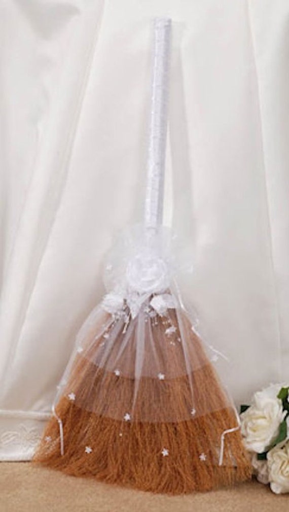 White Decorated Wedding Jump Broom Jumping Broom Ceremony