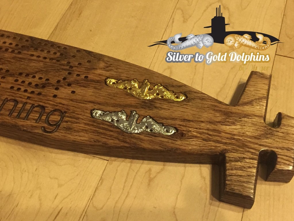 Custom Seawolf Class Submarine Solid Hardwood Cribbage Board