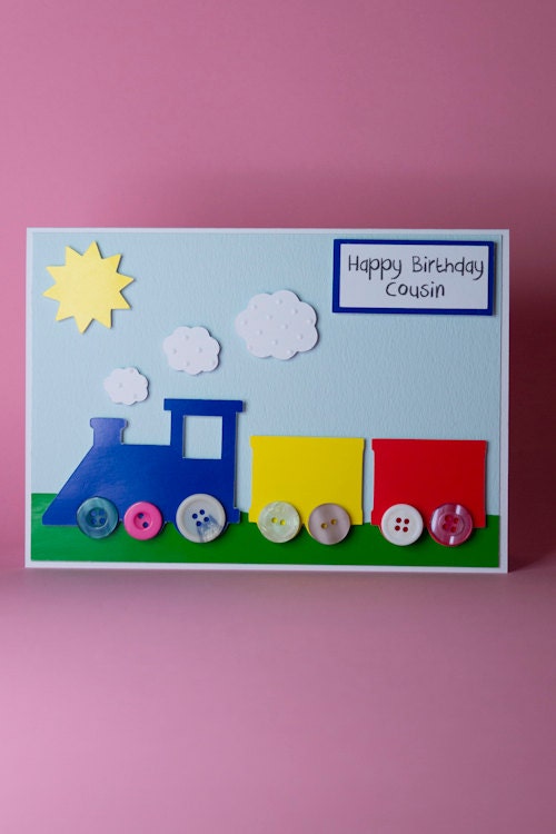 Handmade Train Children's Birthday Card 1st birthday