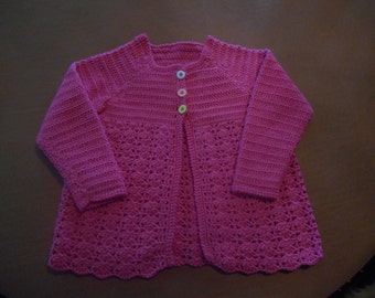 Pink Crochet Cardigan