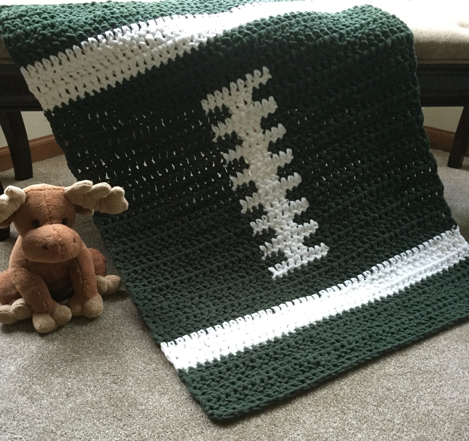 Crochet Football Baby Blanket