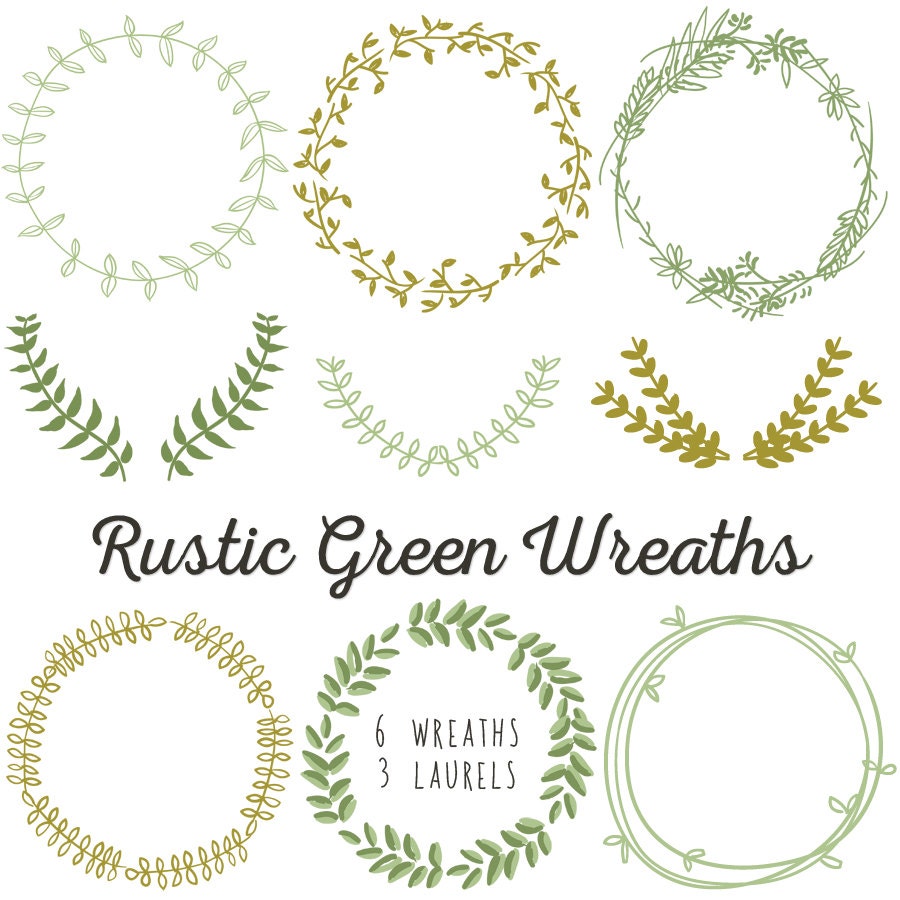 Download Laurel Wreath Clip Art instant download diy wedding