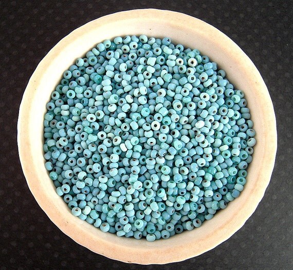 TINY Antique Blue Seed Beads 2mm 11/0 11 Grams