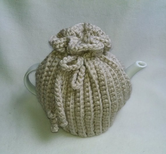 Crochet Tea Cosy Tea Pot Cozy Teapot cozy Beige Gray thick